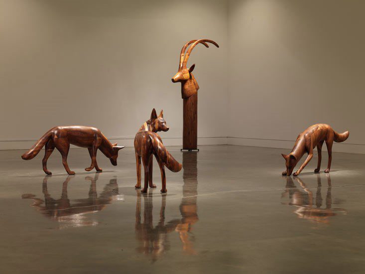 Installation view of sculptures by Gwynn Murrill